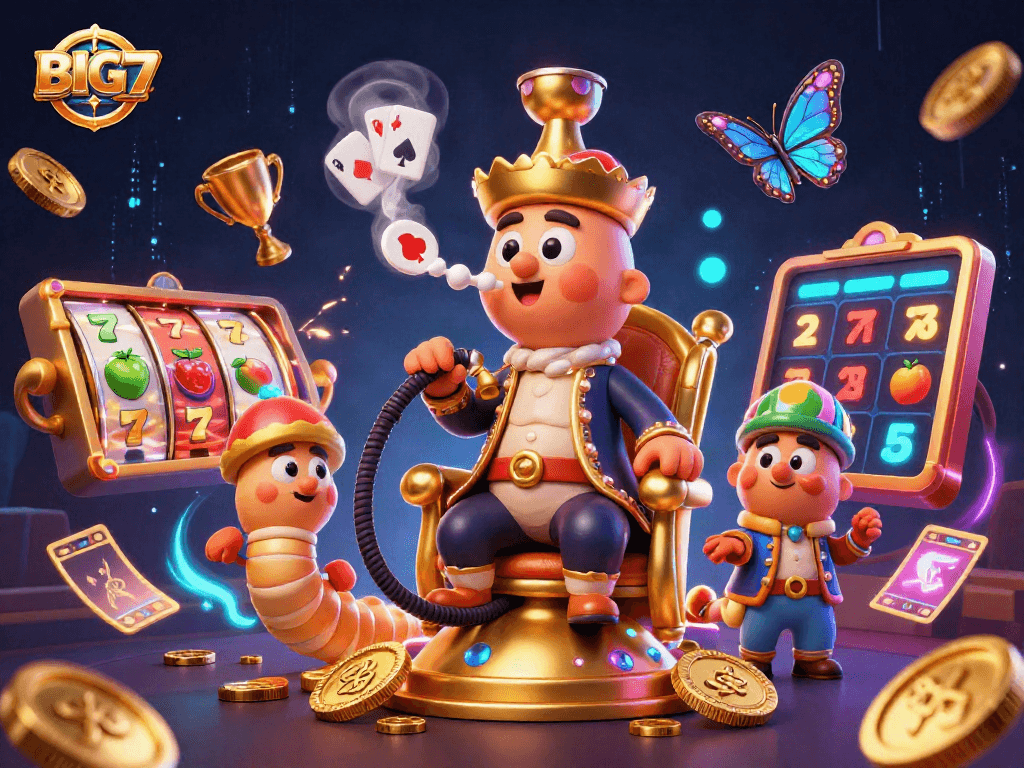Engage in thrilling BIG777 slot adventures with a vibrant 3D casino scene that captivates players.