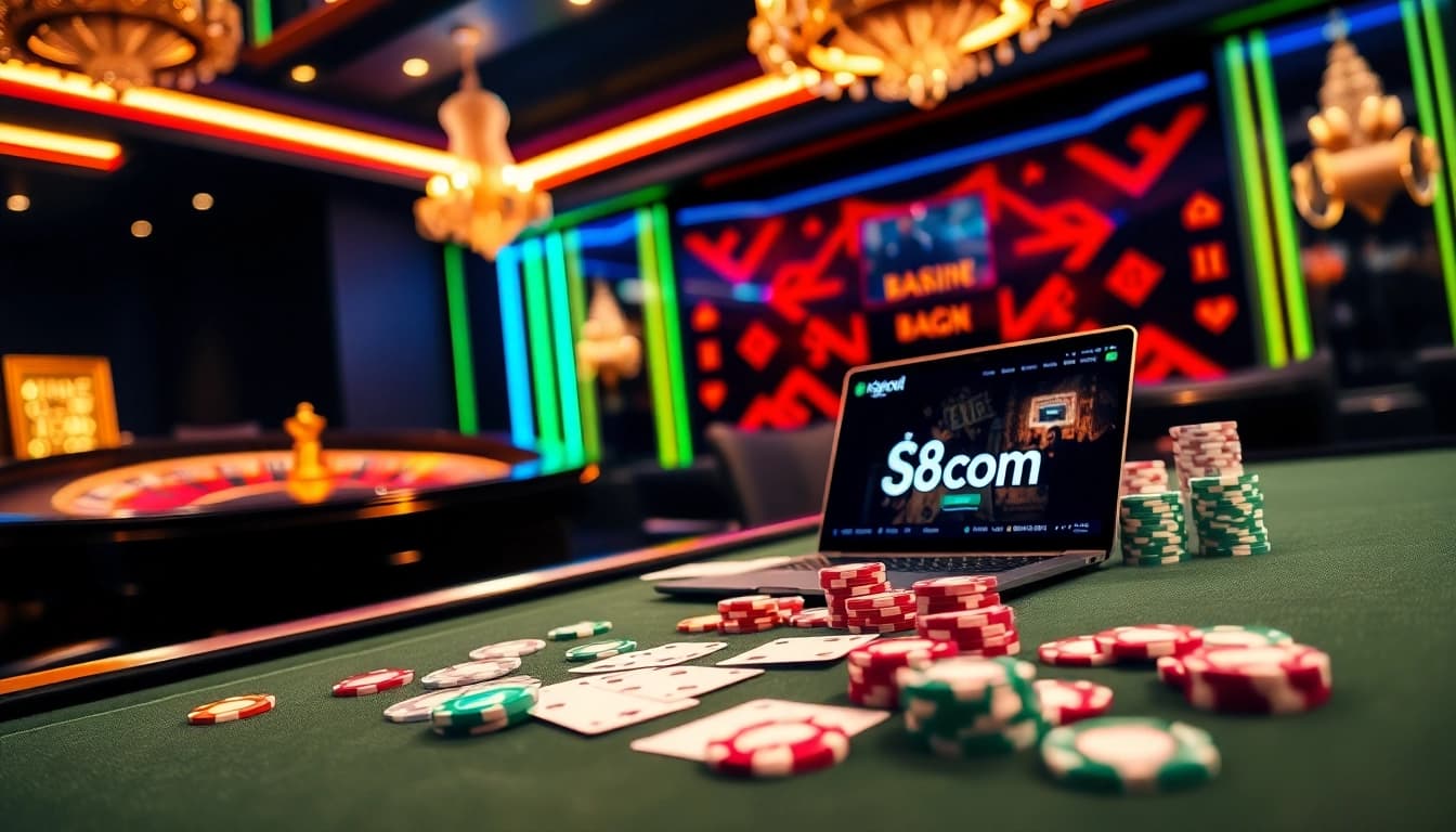 Experience the thrill of live betting at s8 com with vibrant casino tables and luxurious features.