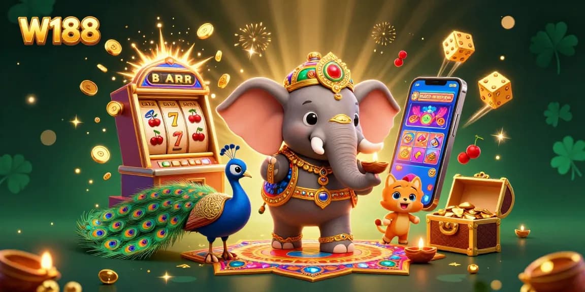 Win big at W188: Enjoy thrilling gameplay with vibrant symbols and dynamic elements.