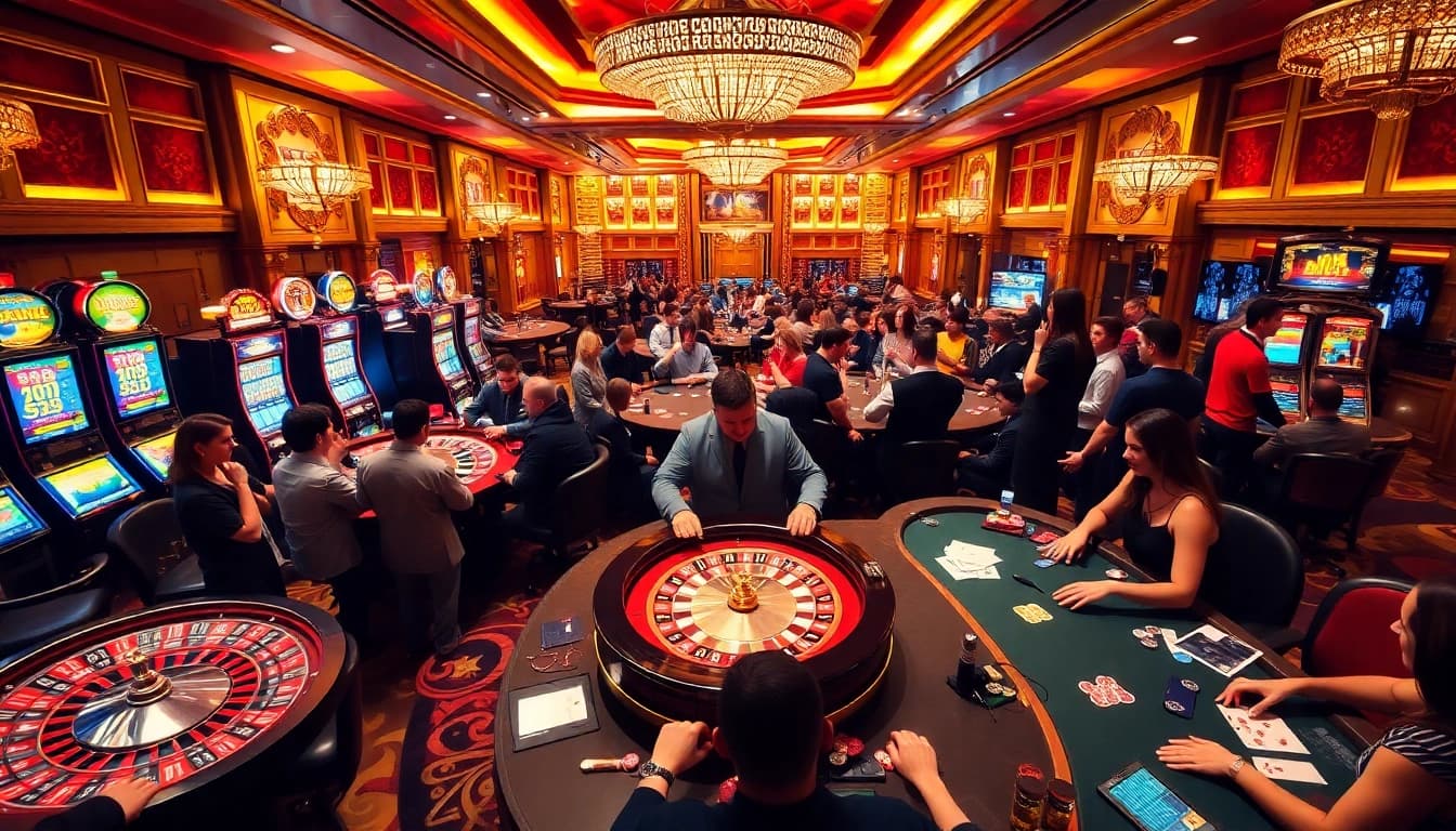 Players engaging in thrilling roulette and poker games at bl555 com casino.