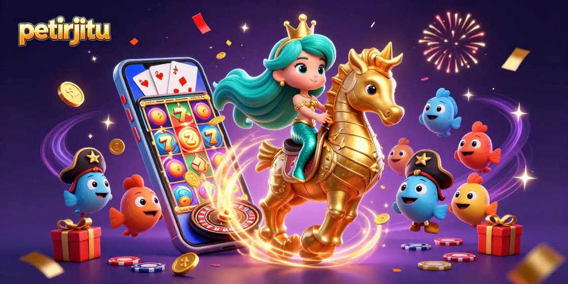 Petirjitu menghadirkan permainan slot yang menarik dengan ikan kartun dan putri duyung di alam kasino.