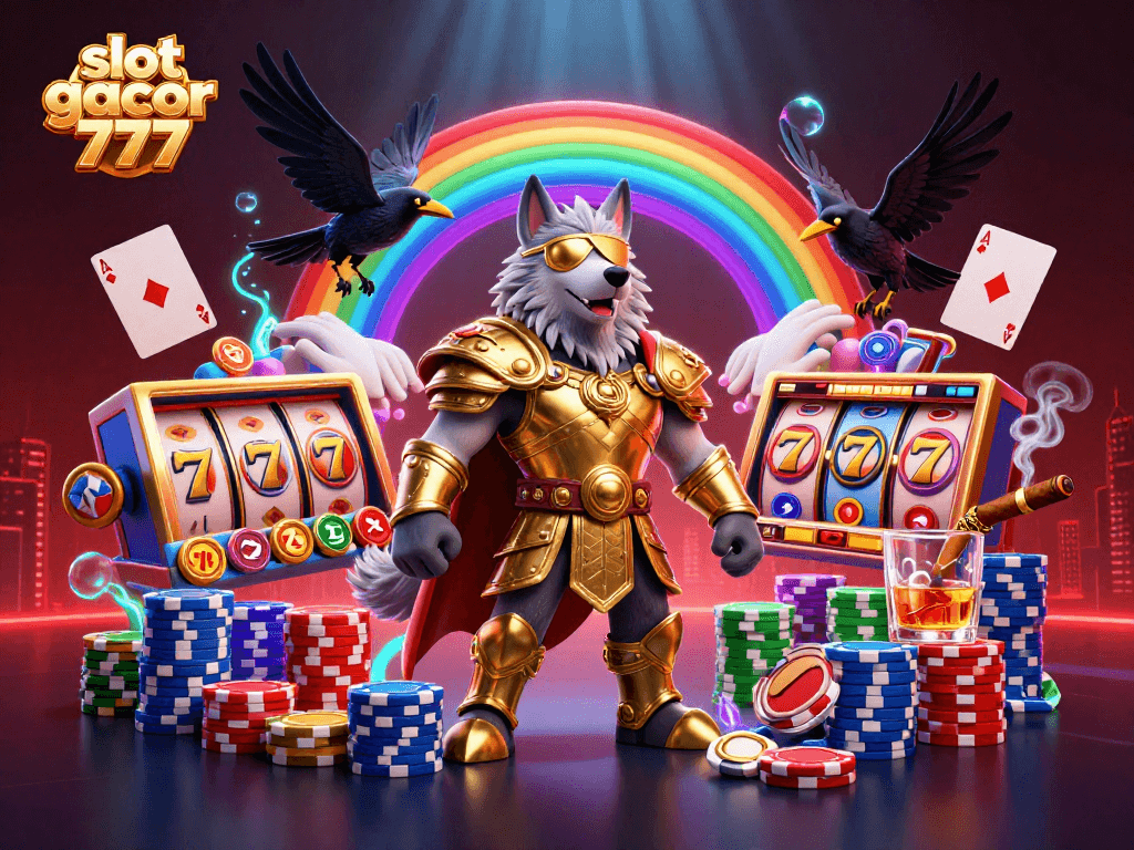 Engage in excitement with slot gacor 777 through a vibrant casino-themed illustration