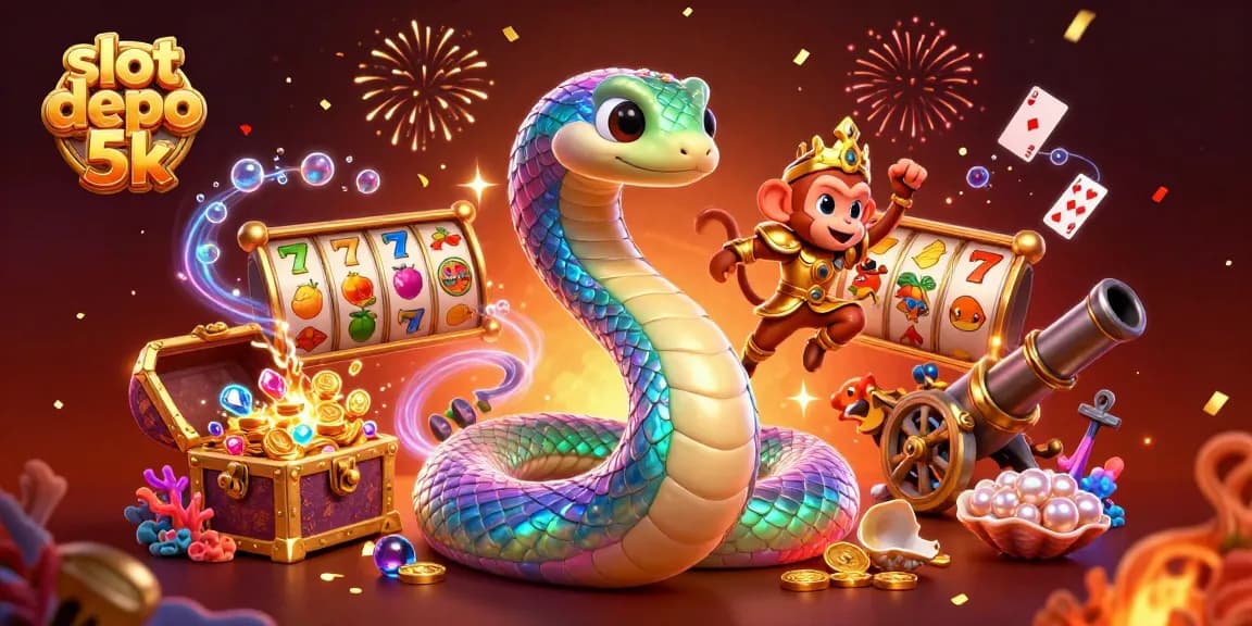 Permainan slot depo 5k dengan simbol keberuntungan dan kombinasi menarik menjanjikan kemenangan tinggi.