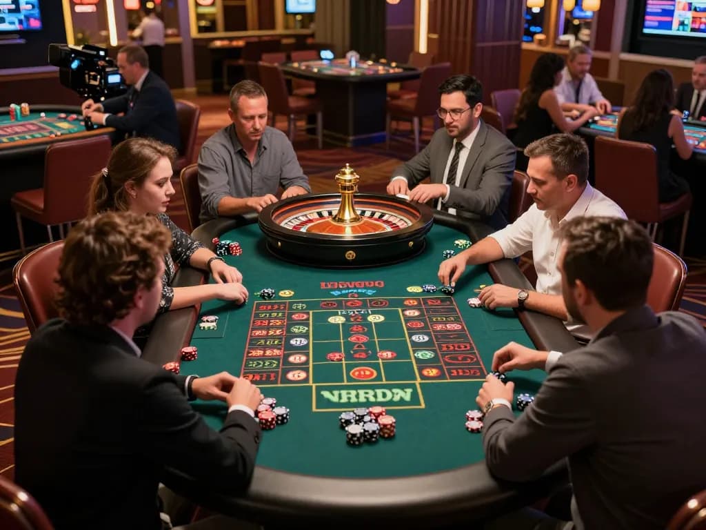 Alev Casino players eagerly place bets at a roulette table, capturing the excitement of gaming.
