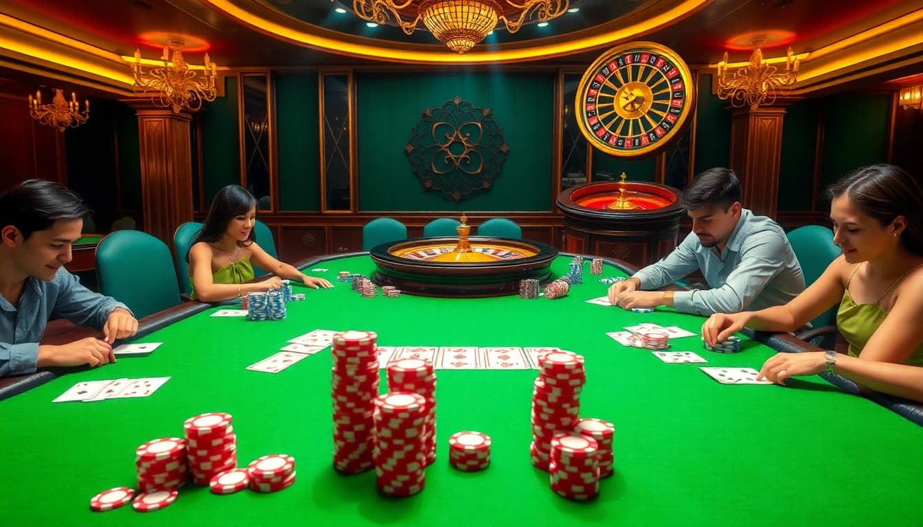 Experience thrilling sex games with engaging poker action at an elegant casino table.
