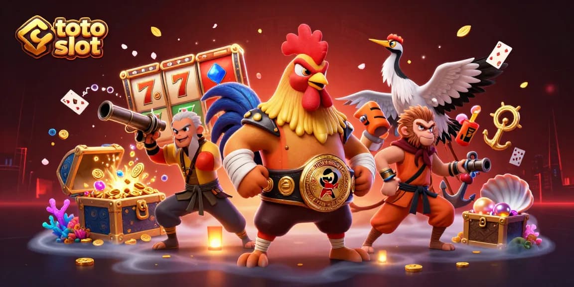Engage in thrilling toto slot action with vibrant characters in a dynamic casino setting.