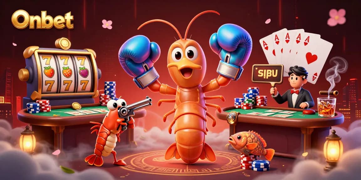 Engage in thrilling gameplay at Onbet with vibrant 3D casino characters and dynamic slot reels.
