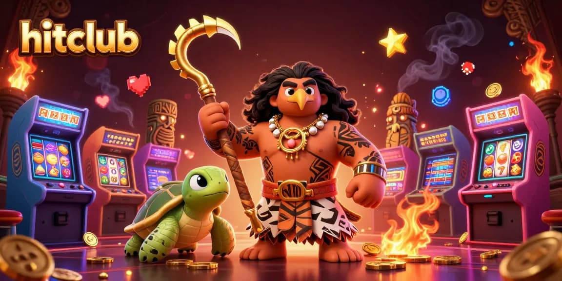 Engage in thrilling gameplay at hitclub with cartoon demigod hawk and vibrant casino elements.