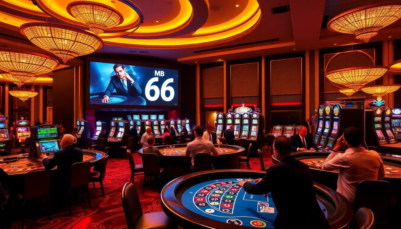 Experience dynamic gaming at MB 66 with live dealer tables and vibrant casino environment.