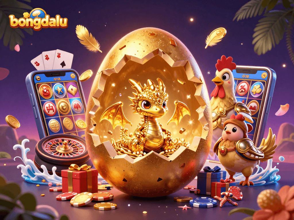 Engage with bongdalu's dazzling dragon and gold-themed casino illustration showcasing winning moments.