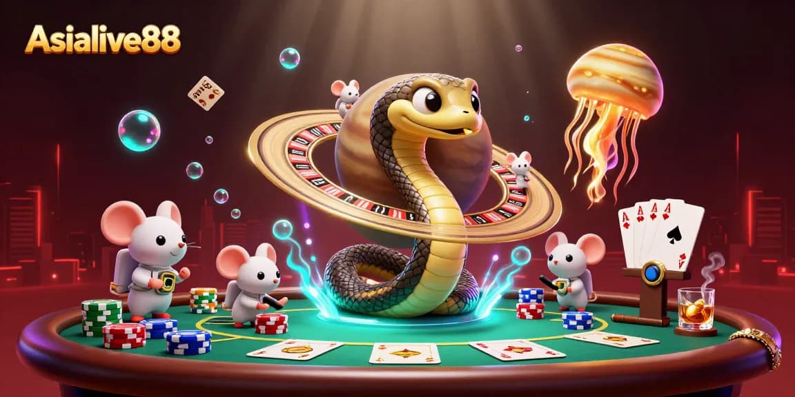 Engage with Asialive88 by spinning the roulette wheel while enjoying a vibrant cosmic casino scene.
