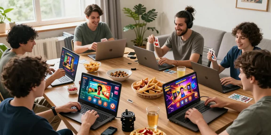 Engaging online gamebaidoithuong.is experience with diverse players enjoying virtual card games.