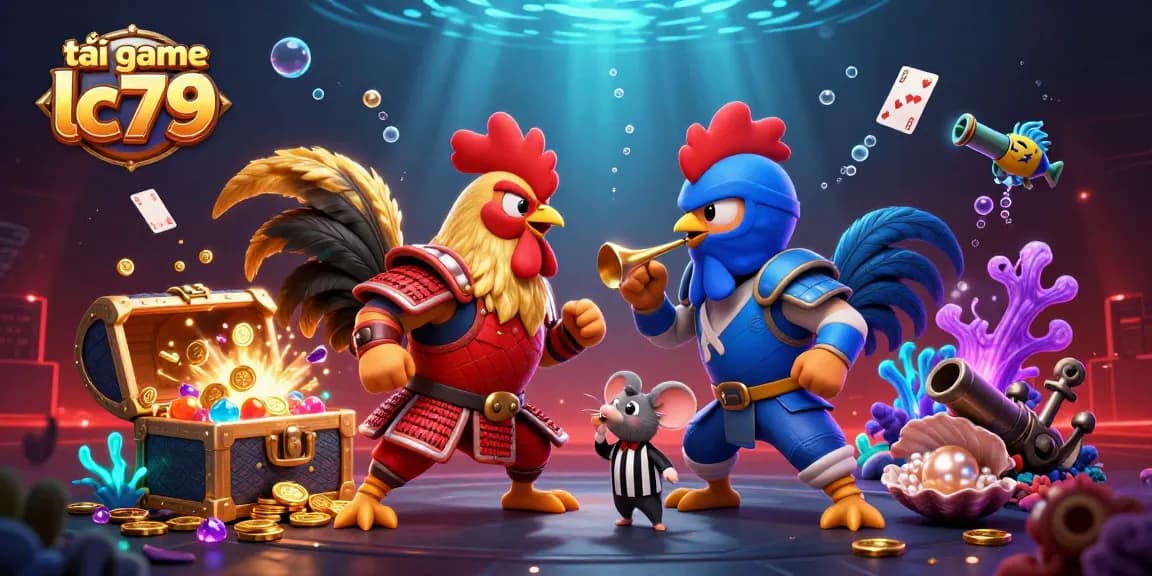Chơi game tại tải game lc79 với hai chú gà tranh đấu đầy kịch tính.