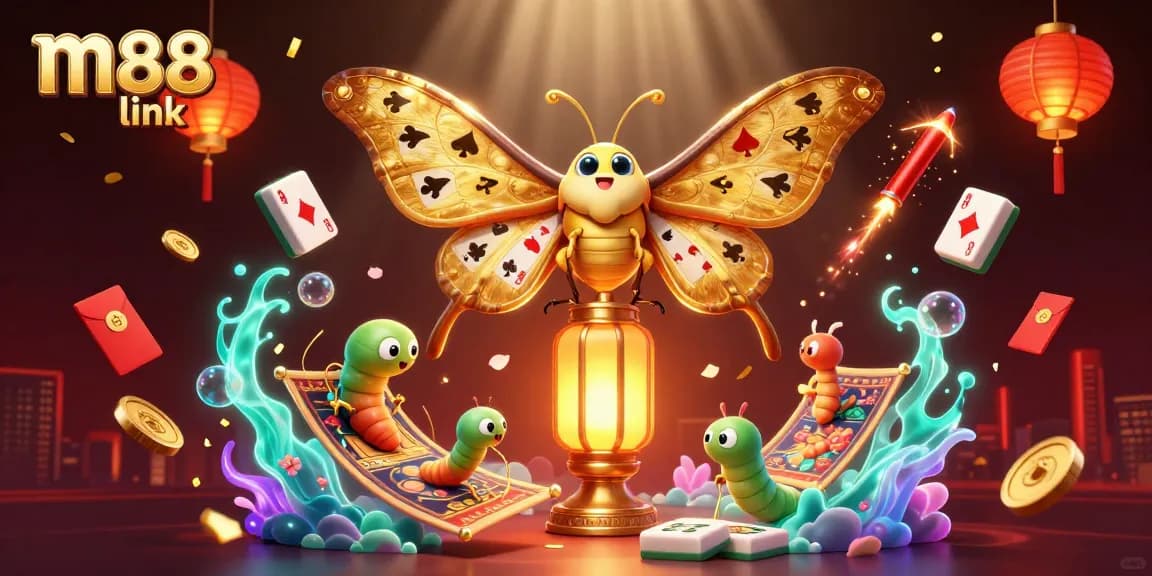 Experience the vibrant m88 link world of online gaming with our captivating illustration showcasing various casino elements.
