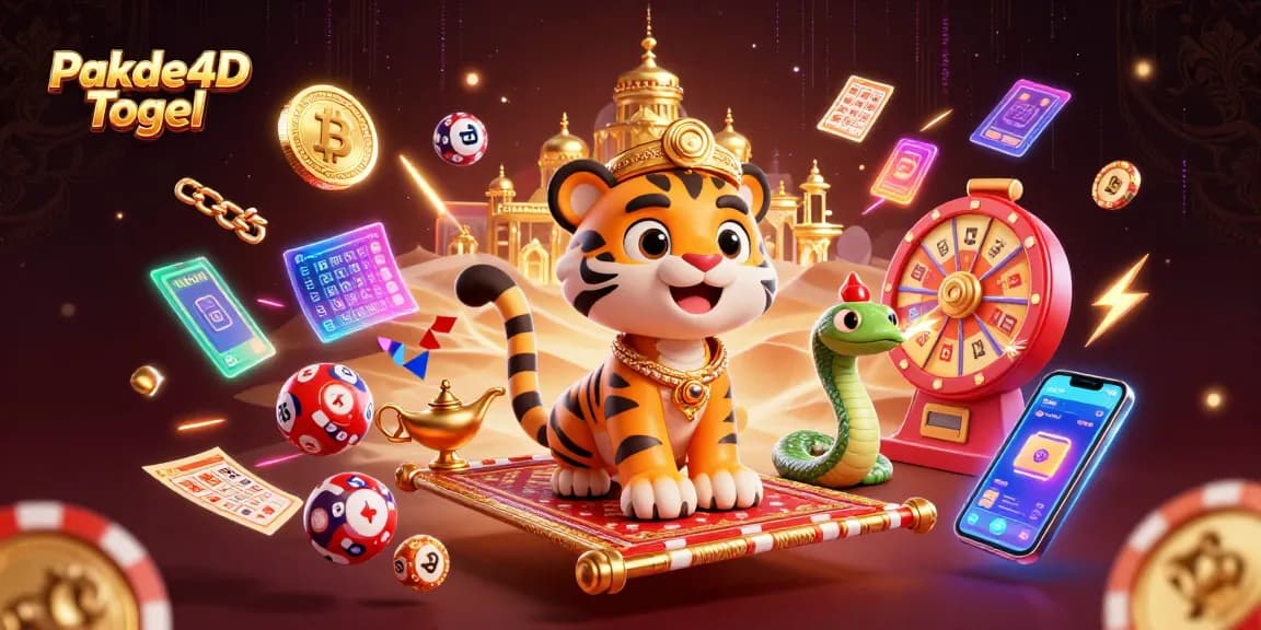 Experience the excitement of Pakde4D Togel with innovative lottery features in a dynamic illustration.