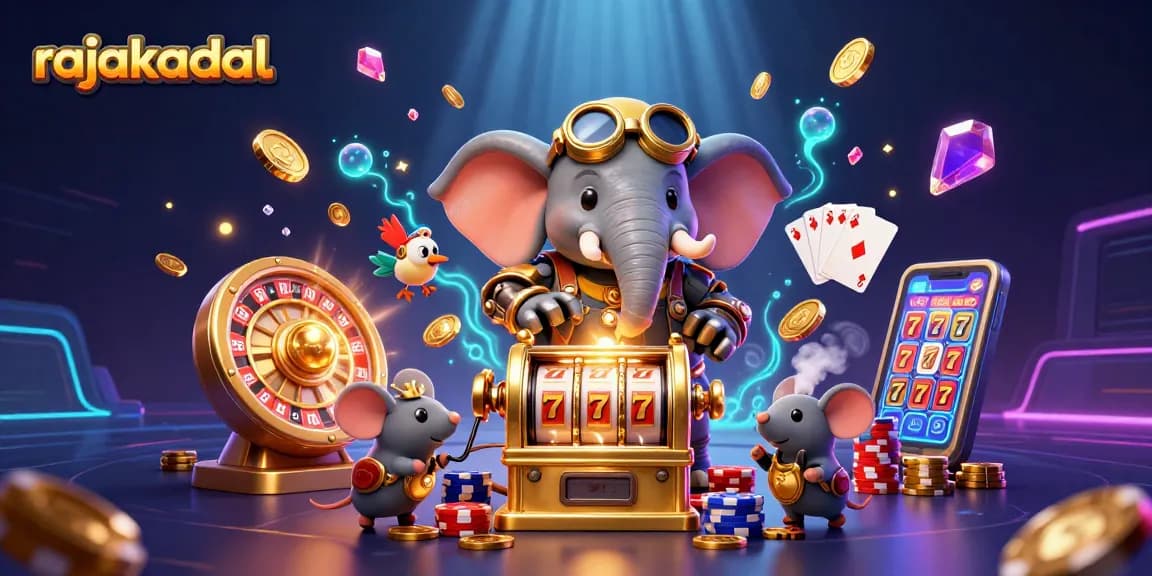 Permainan slot yang mengasyikkan di rajakadal, penuh dengan koin emas dan jackpot berkilau.