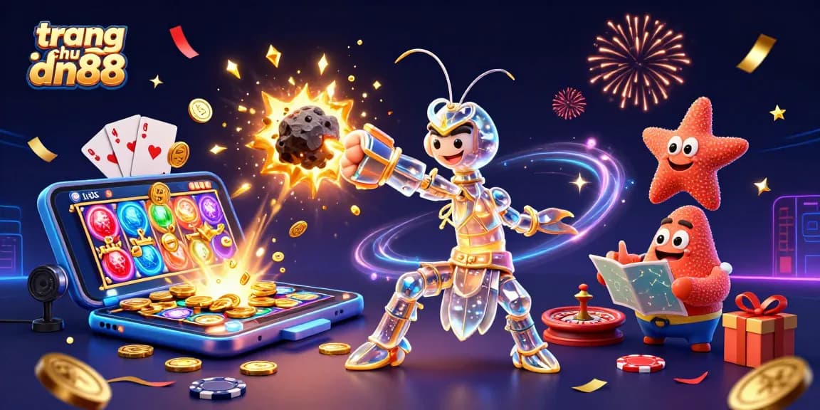 Experience winnings at trang chu dn88 with a galactic samurai shrimp in a fantasy casino scene.
