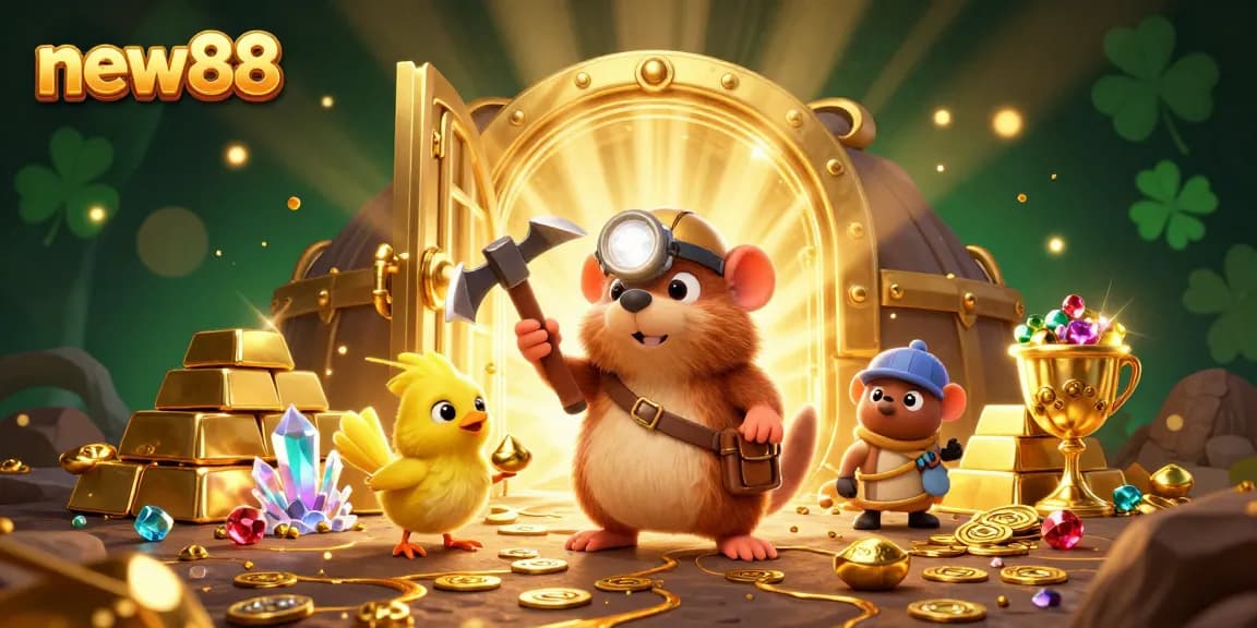 Experience the thrilling excitement of new88's gaming environment with treasure hunting and hidden gems.