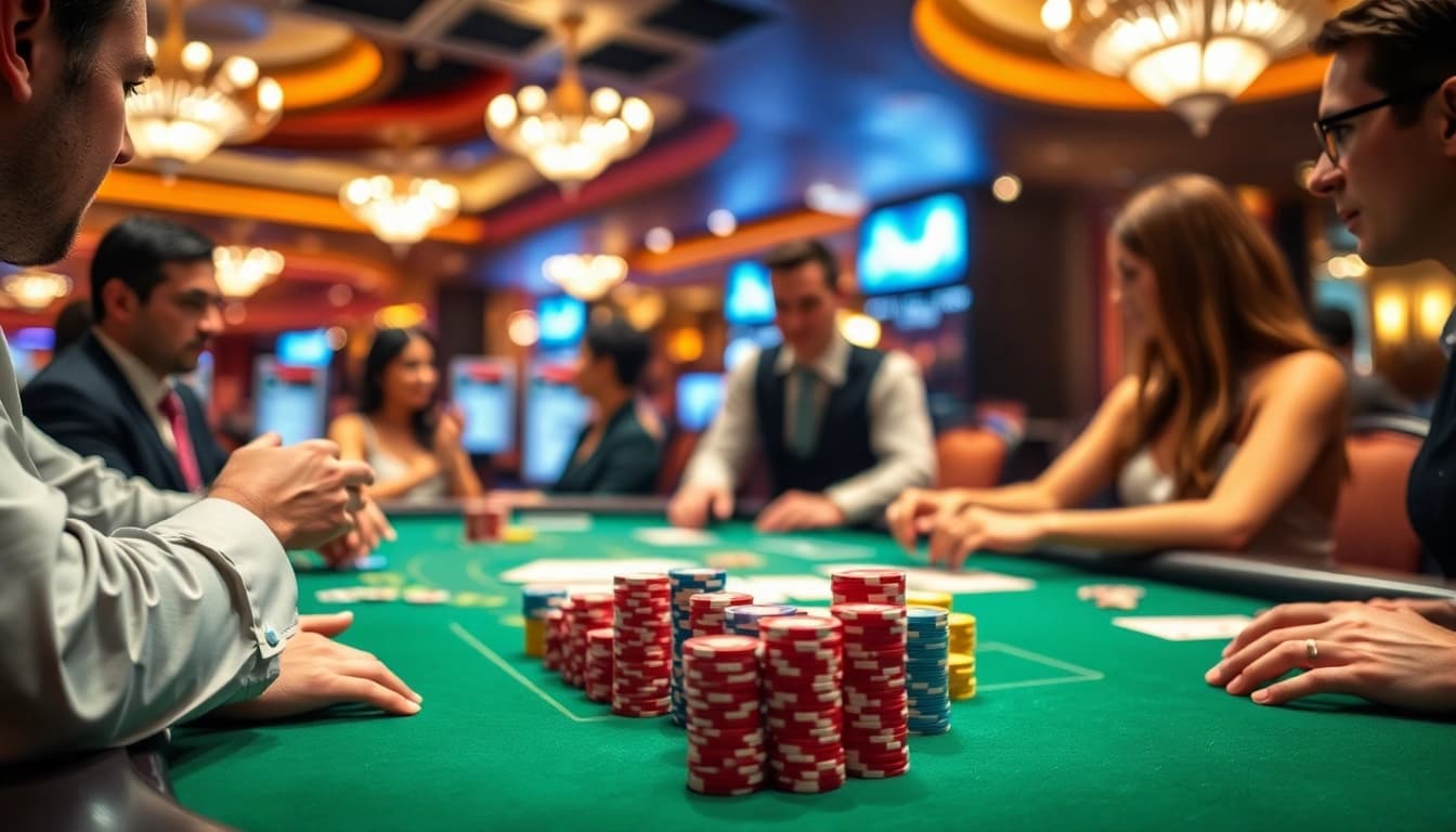 Experience the excitement of a live casino with an engaging dealer and vibrant gameplay.