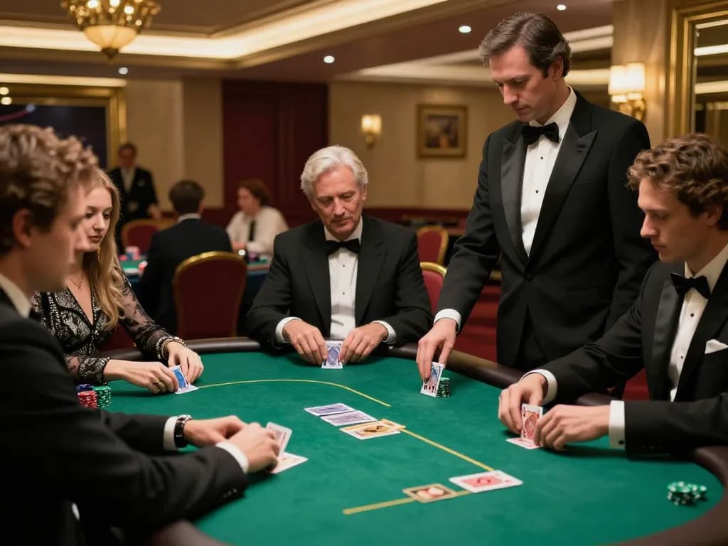 Experience cm88 live poker gaming excitement with players strategizing in an upscale casino atmosphere