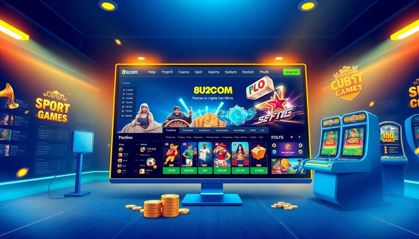 8scom online gambling interface showcasing diverse betting options and games in a vibrant design.