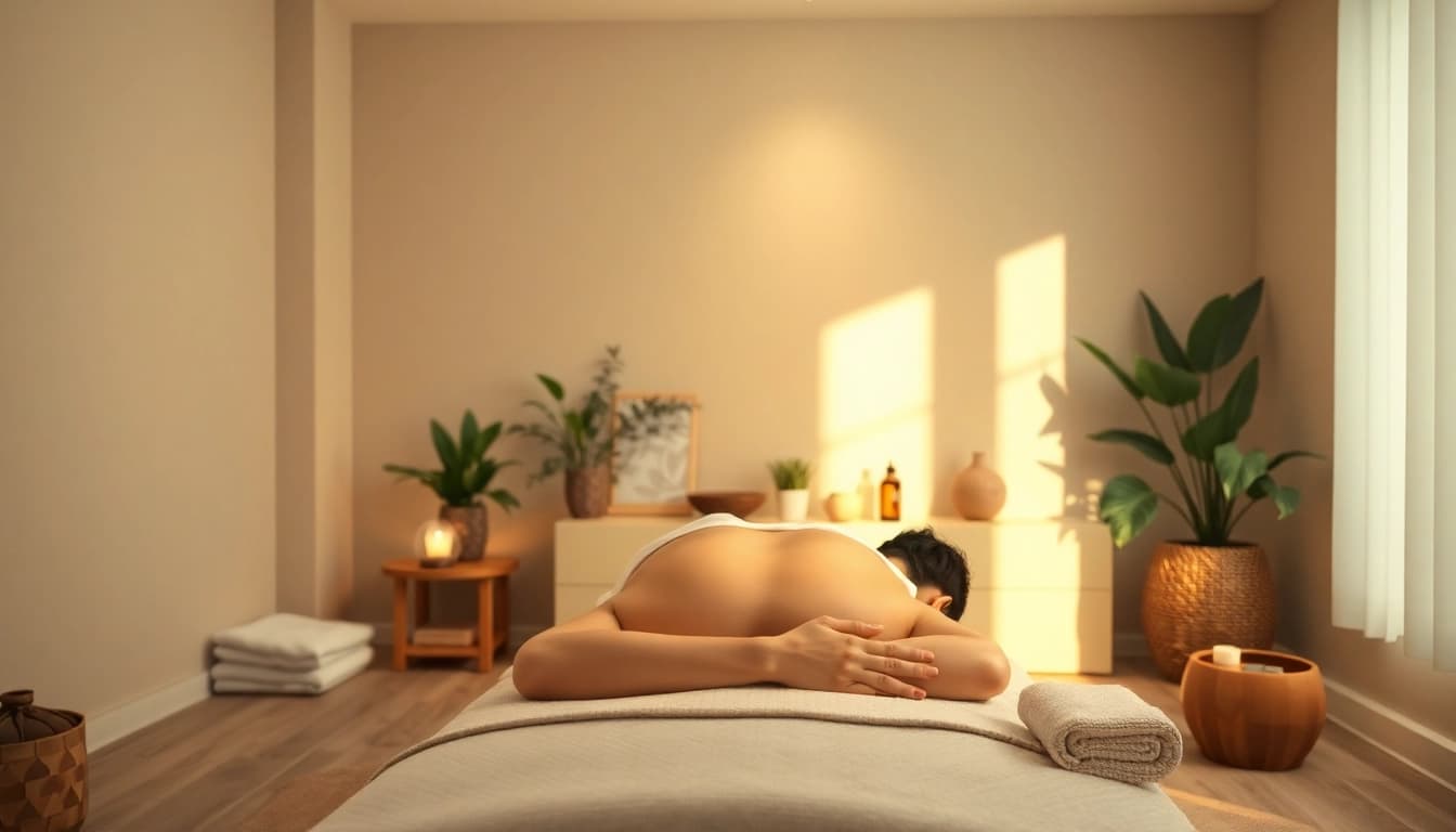 Relaxing scene of 동탄출장마사지 with a therapist providing a calming treatment in a peaceful setting.