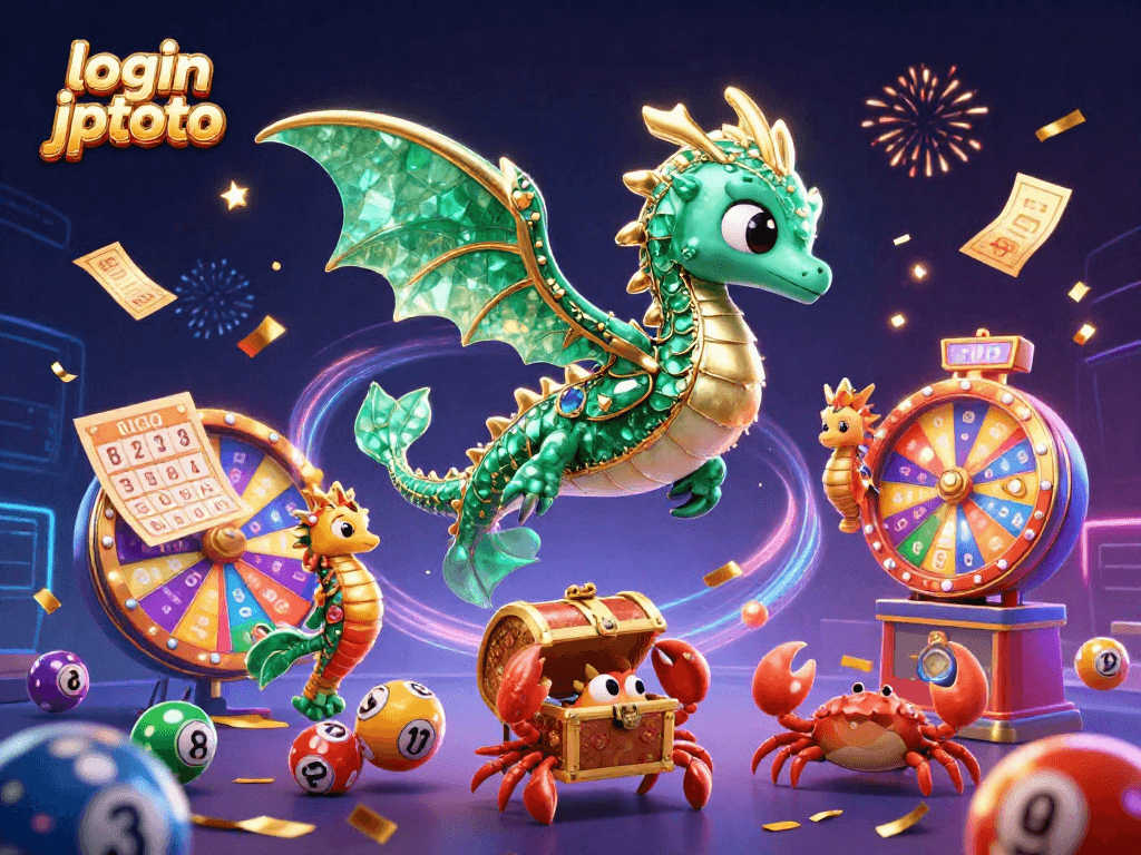Engage with login jptoto through vivid 3D illustration capturing exhilarating lottery excitement.