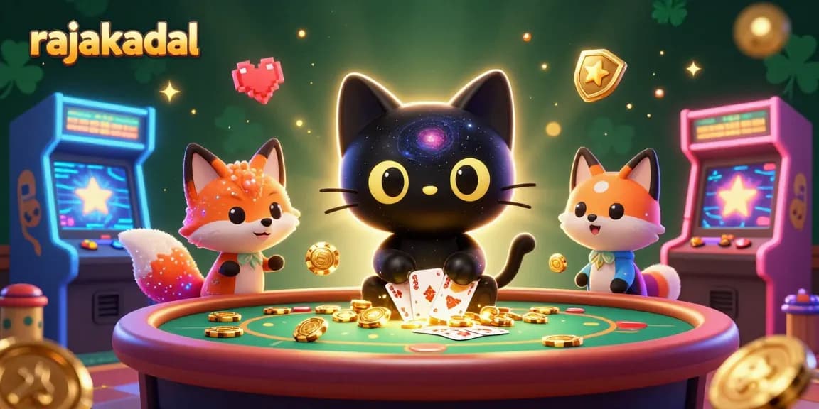 Permainan di rajakadal dengan karakter kucing lubang hitam yang mempesona menarik chip emas.