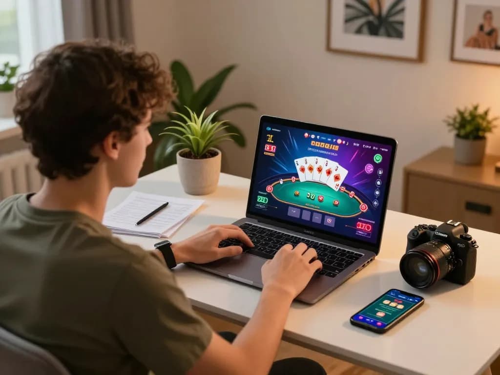 Experience thrilling online poker gameplay at 789F from the comfort of home, with vibrant game visuals and cozy atmosphere.
