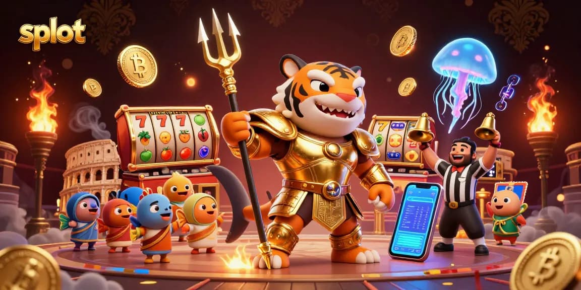 Engage in thrilling slot adventures with our vibrant tiger shark character in an underwater colosseum.