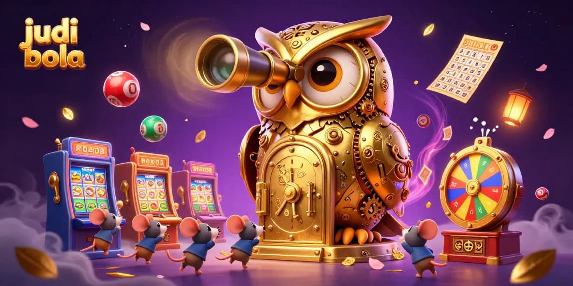 Engage in judi bola activities with a lively sports betting casino scene featuring vibrant lottery elements.