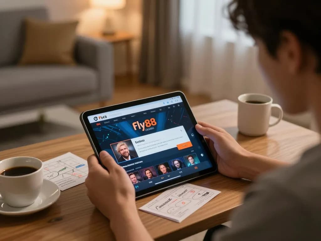 Experience the thrill of gaming with the link fly88 interface displayed on a tablet, enhancing your online betting strategies.