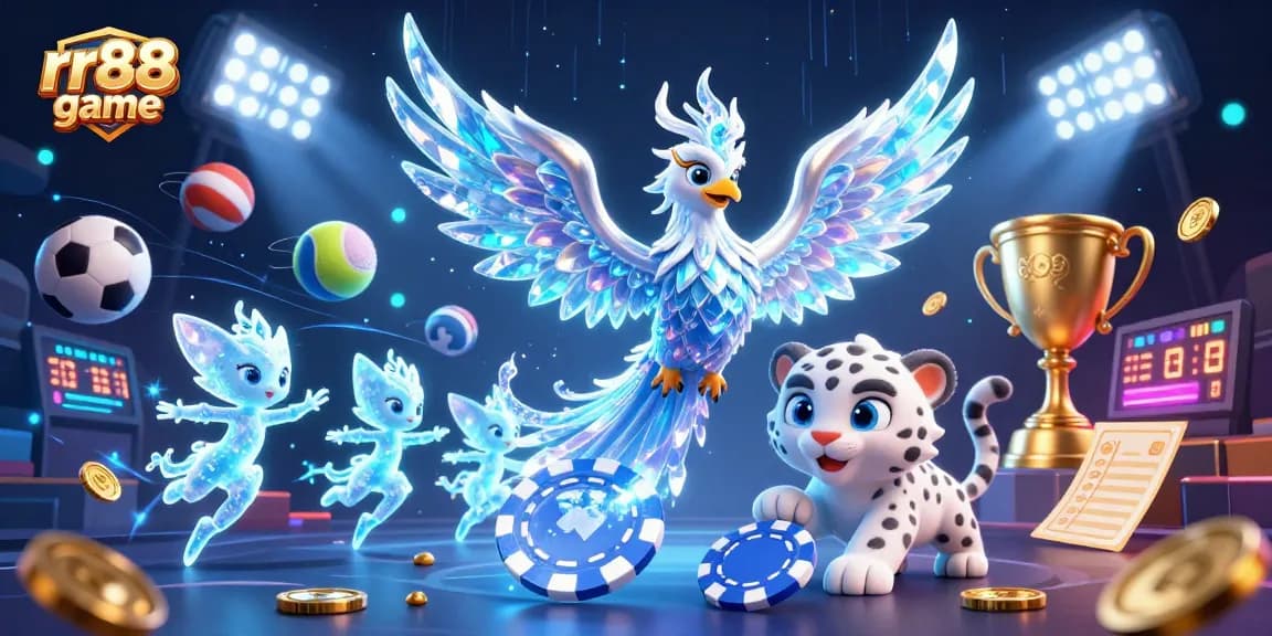 Experience the thrills of rr88 game with an ice phoenix and sports elements in motion.