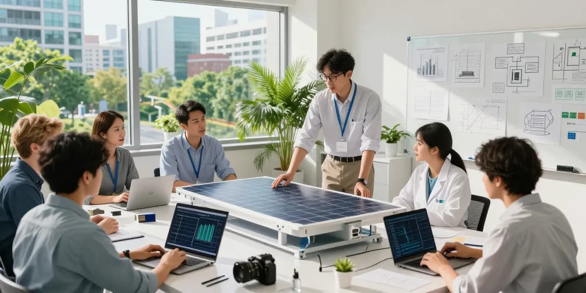 Collaboration at the Green Tech Valley: Technologie-Hotspot showcasing innovative solar technology development.