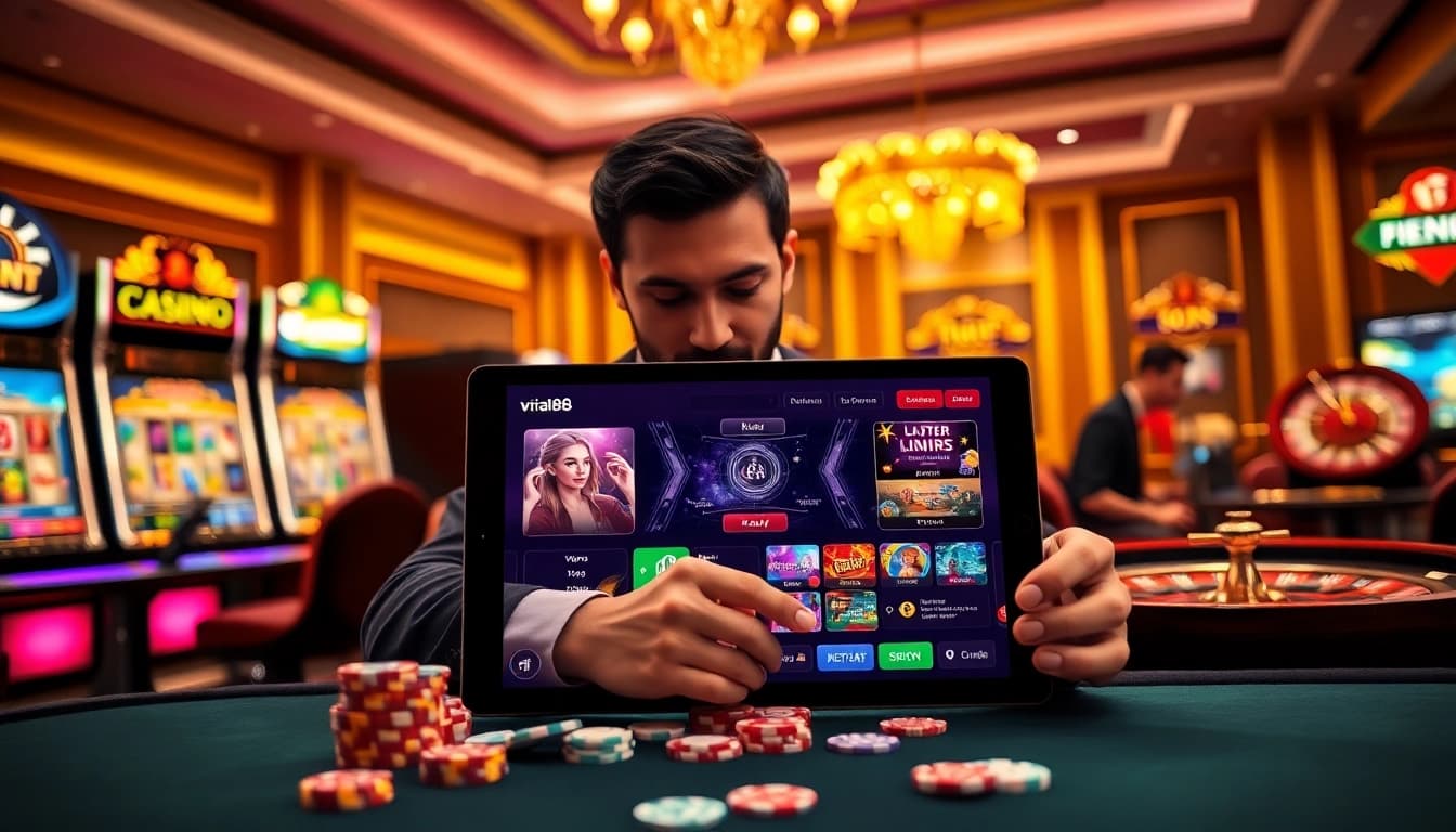 Experience the thrill of gambling with viral88's online casino, featuring vibrant games and elegant ambiance.