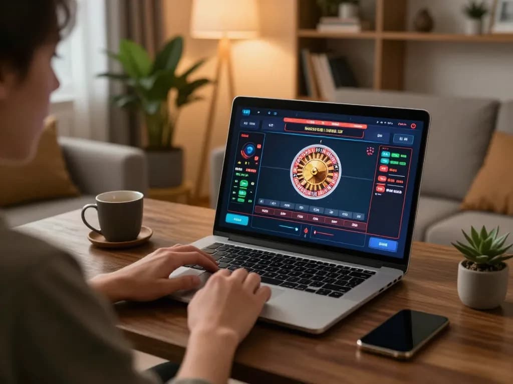 Bermain permainan online di rumah dengan aman788 slot gacor yang menyoroti sesi roulette dealer langsung