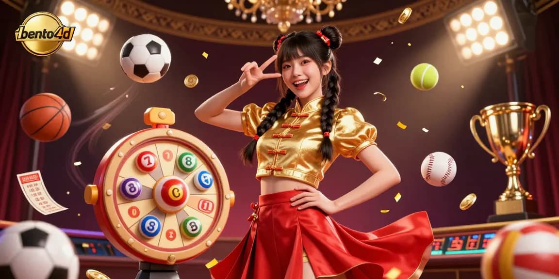 Rasakan energi dinamis dari bento4d dengan ilustrasi menakjubkan yang menampilkan elemen taruhan olahraga dan kegembiraan lotere.