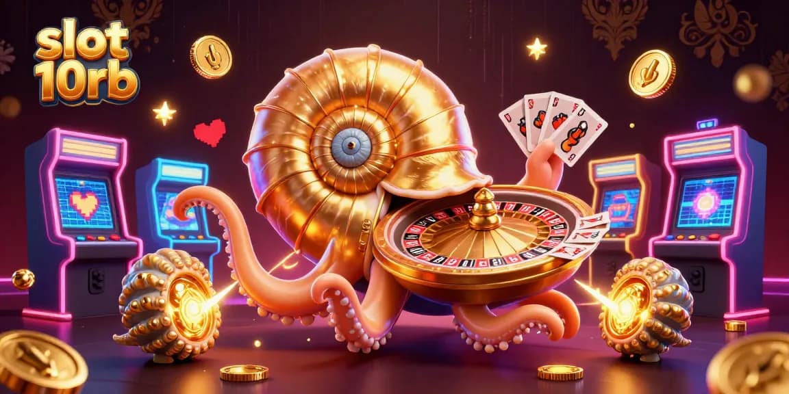 Spin the reels with slot 10rb amidst vibrant 3D casino elements and glowing game machines.