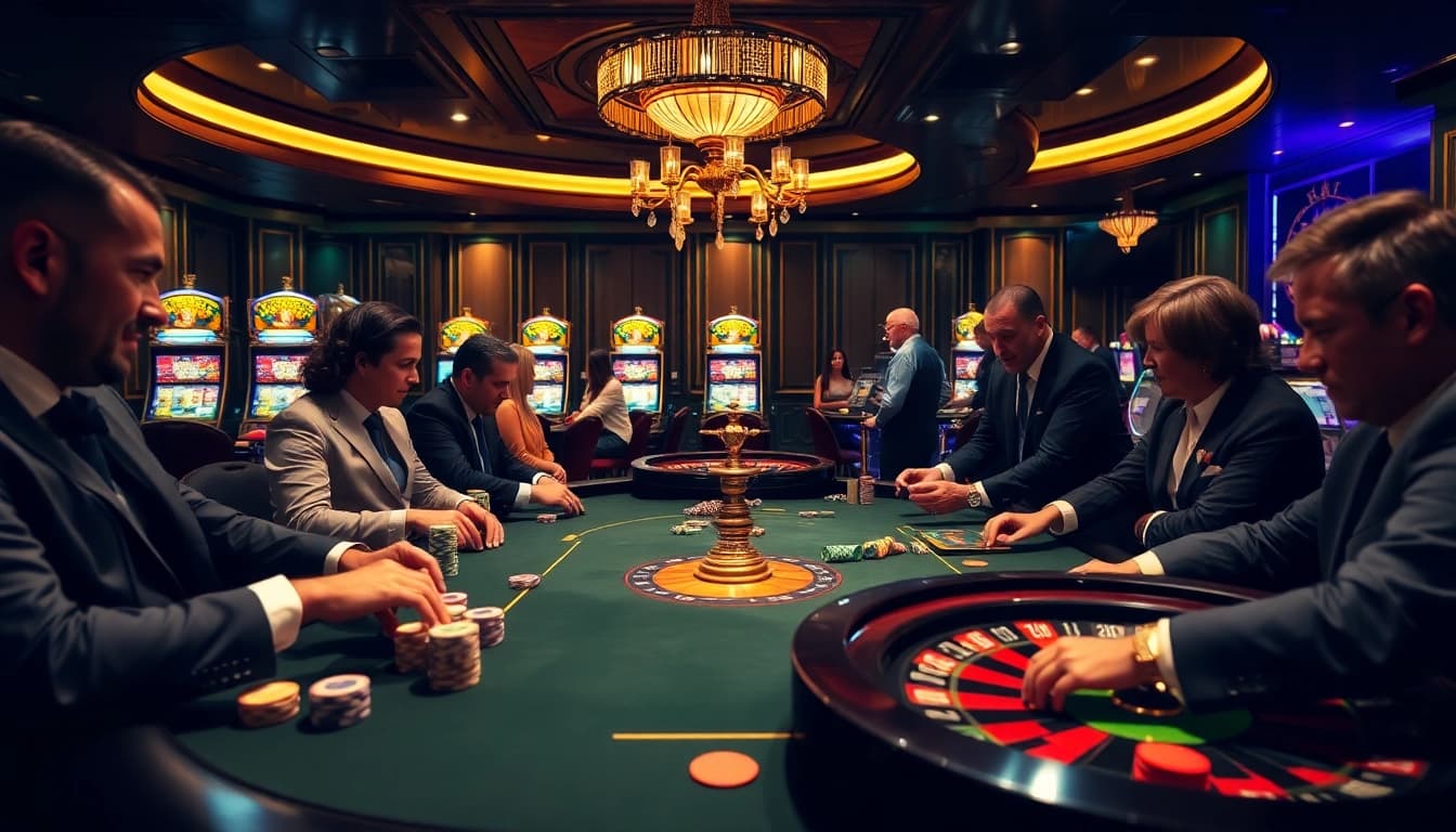 Experience the thrill of the Hit club at a luxurious poker table with vibrant chips and tension.