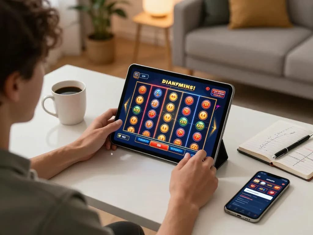 Woman placing bets on 88aa online casino, enhancing her strategy in a cozy home setting.