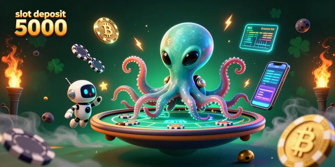 Engage with the slot deposit 5000 and blast off into fun with an alien octopus at a holographic casino.