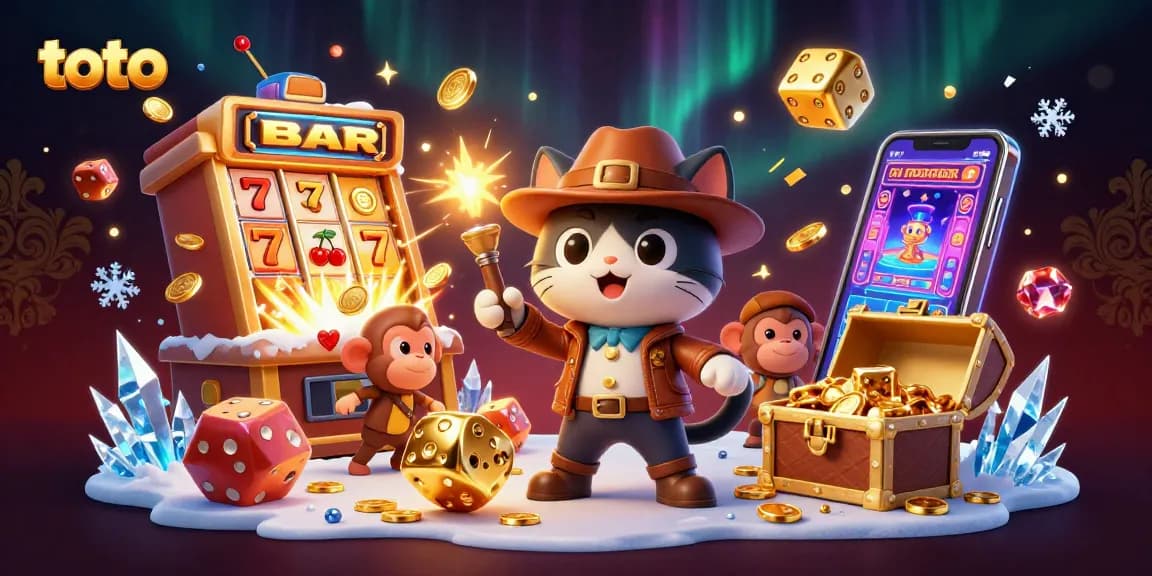 Engage with toto's thrilling casino adventures, featuring golden artifacts and jackpot symbols.