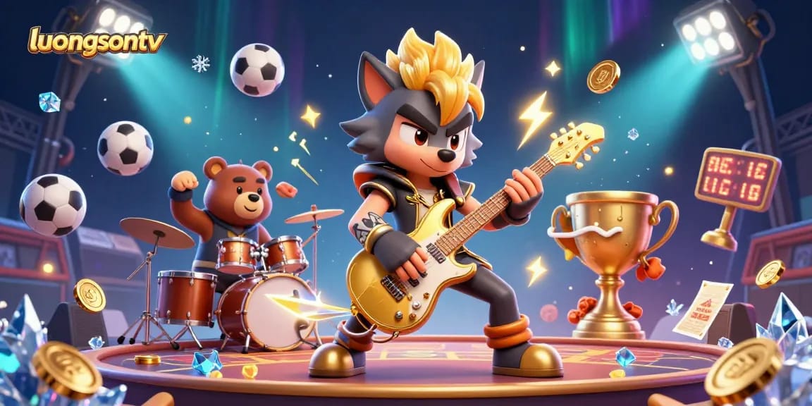 luongsontv offers thrilling live sports experiences, featuring dynamic 3D casino-themed elements.