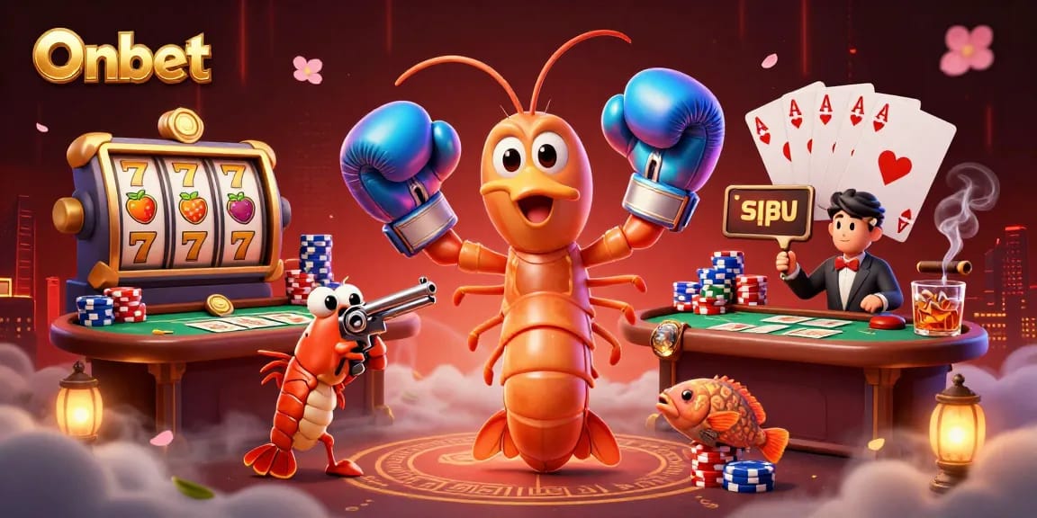 Engage in thrilling gameplay at Onbet with vibrant 3D casino characters and dynamic slot reels.
