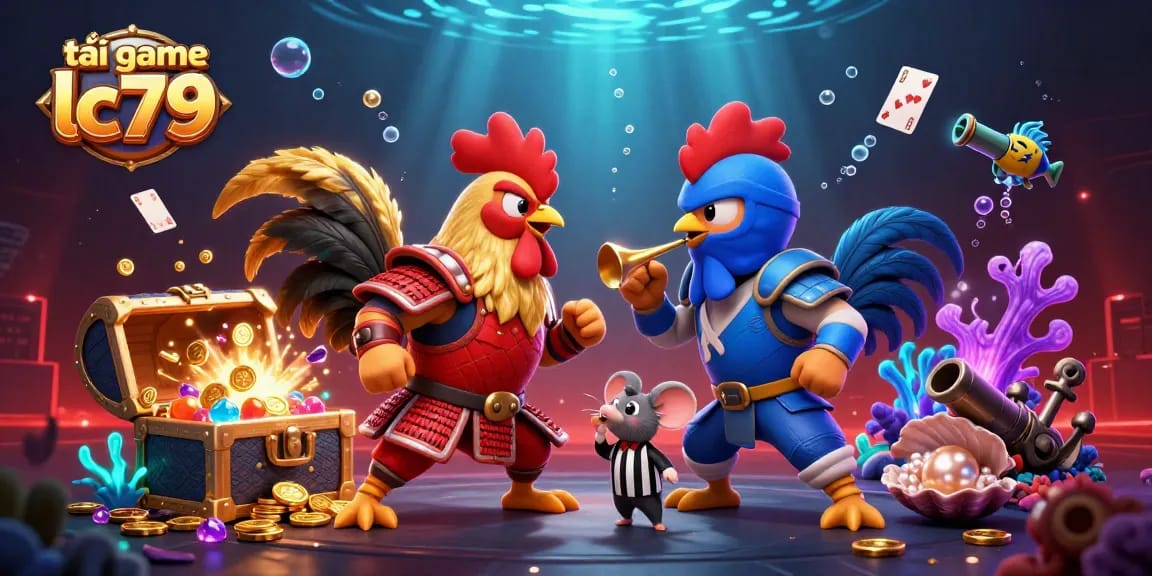 Chơi game tại tải game lc79 với hai chú gà tranh đấu đầy kịch tính.