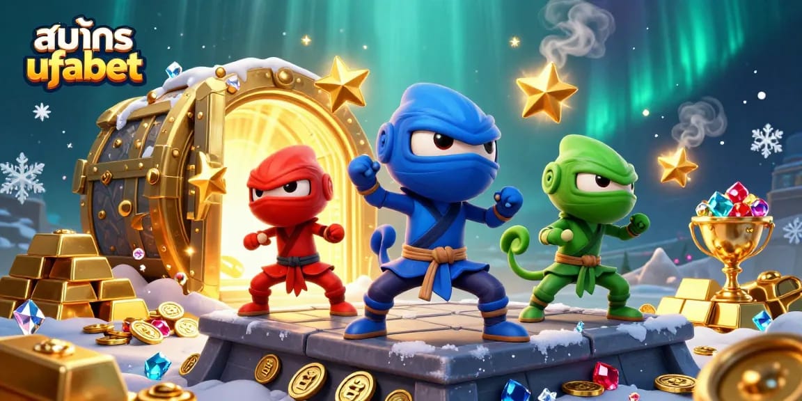 Engage with สมัคร ufabet as ninja chameleons strike in a vibrant casino world of gold and jewels.