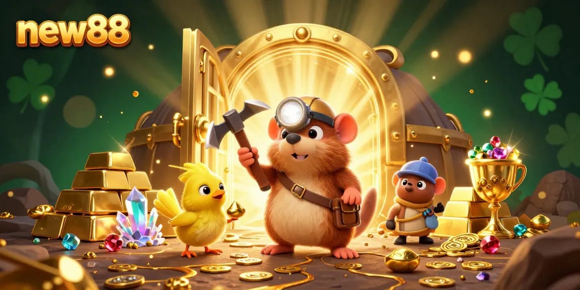 Experience the thrilling excitement of new88's gaming environment with treasure hunting and hidden gems.