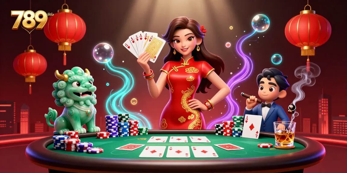 Play thrilling poker at 789club with immersive elements in a vibrant casino setting.