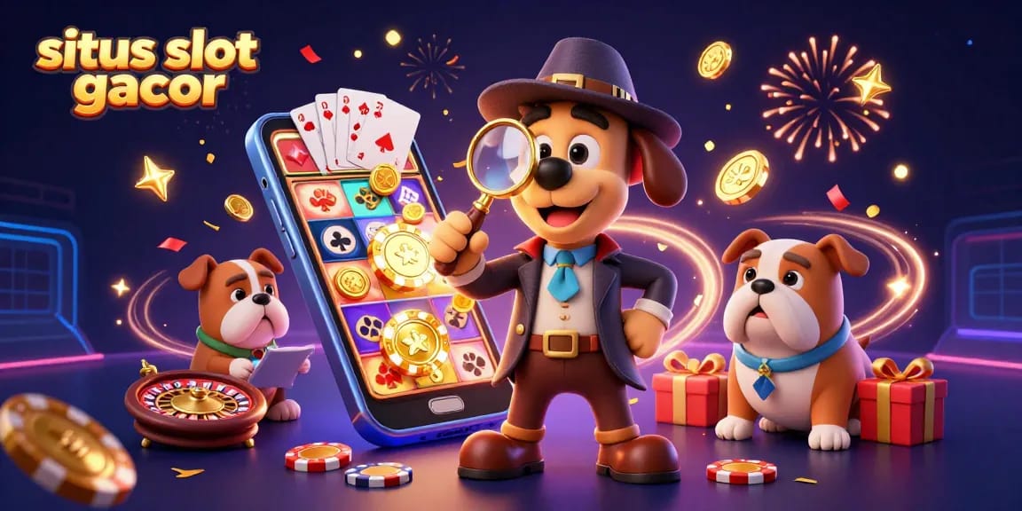 Experience the excitement of situs slot gacor with this vibrant illustration featuring a detective adventure.