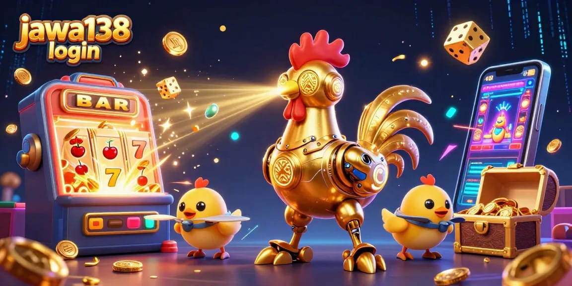 Jawa138 login untuk bermain dengan aman dan jackpot besar dalam ilustrasi kasino digital.